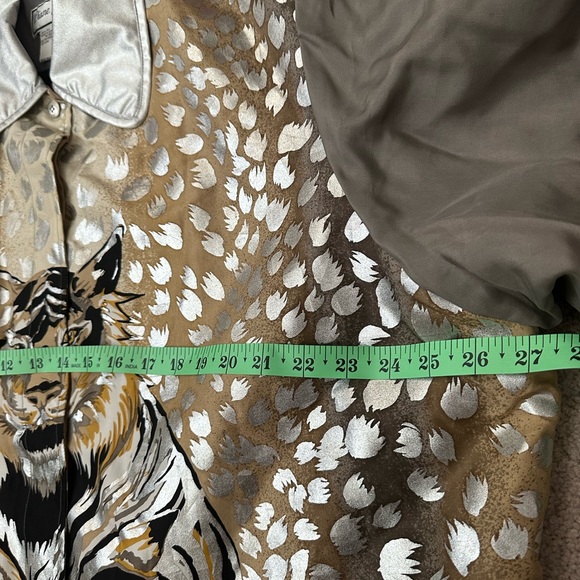 Diane Gilman Tiger Cat 100% Silk Jacket Vintage 80s/ 90s 2X - Picture 8 of 11